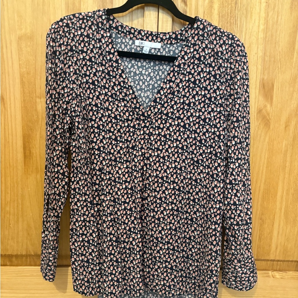Women's Pink and Blue Patterned top blouse